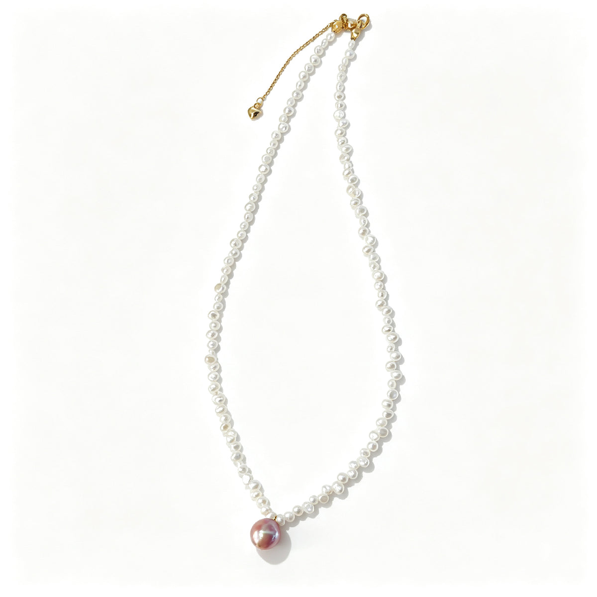 "Lace" Baroque Pearl Pendant Choker Necklace (18K Gold Plated)