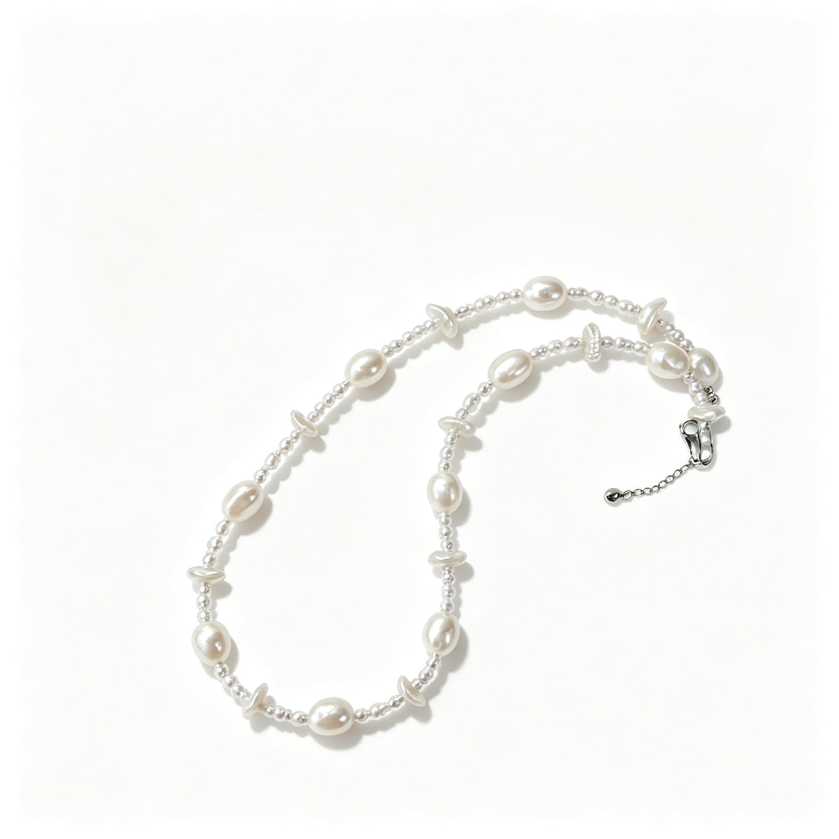 "Starry" Baroque Pearl Necklace (925 Sterling Silver)