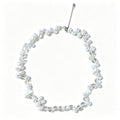 White Crystal & Baroque Pearl Necklace (925 Silver)