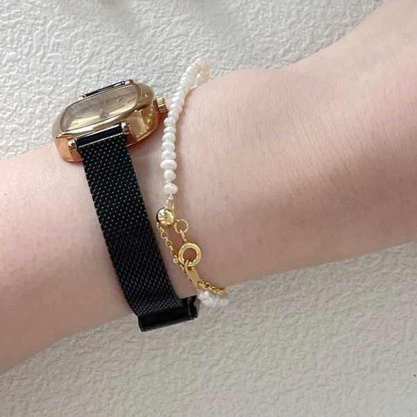Dainty Freshwater Pearl Bracelet (14K Gold Filled)