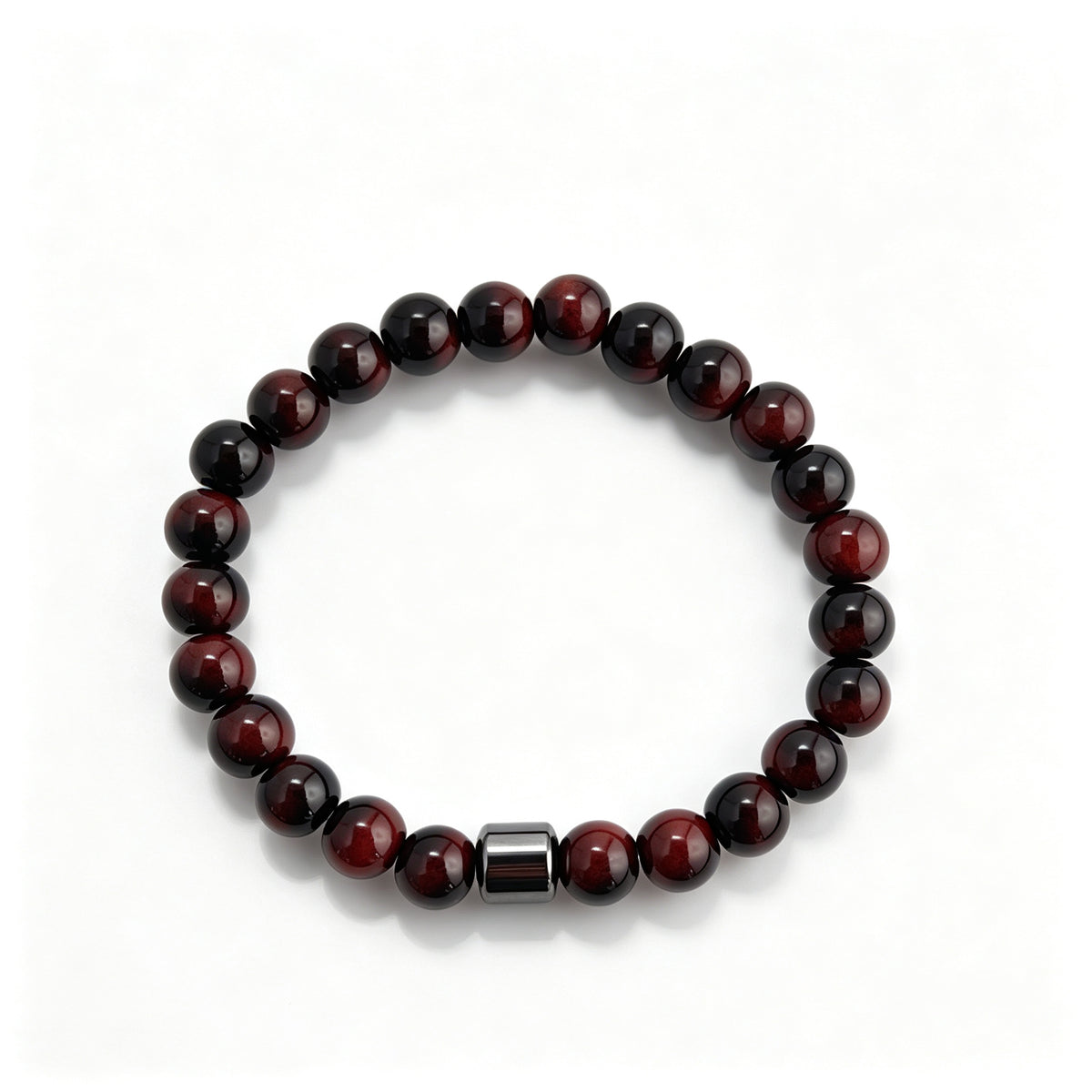 Red Tiger Eye & Hematite Stretch Bracelet (8mm)