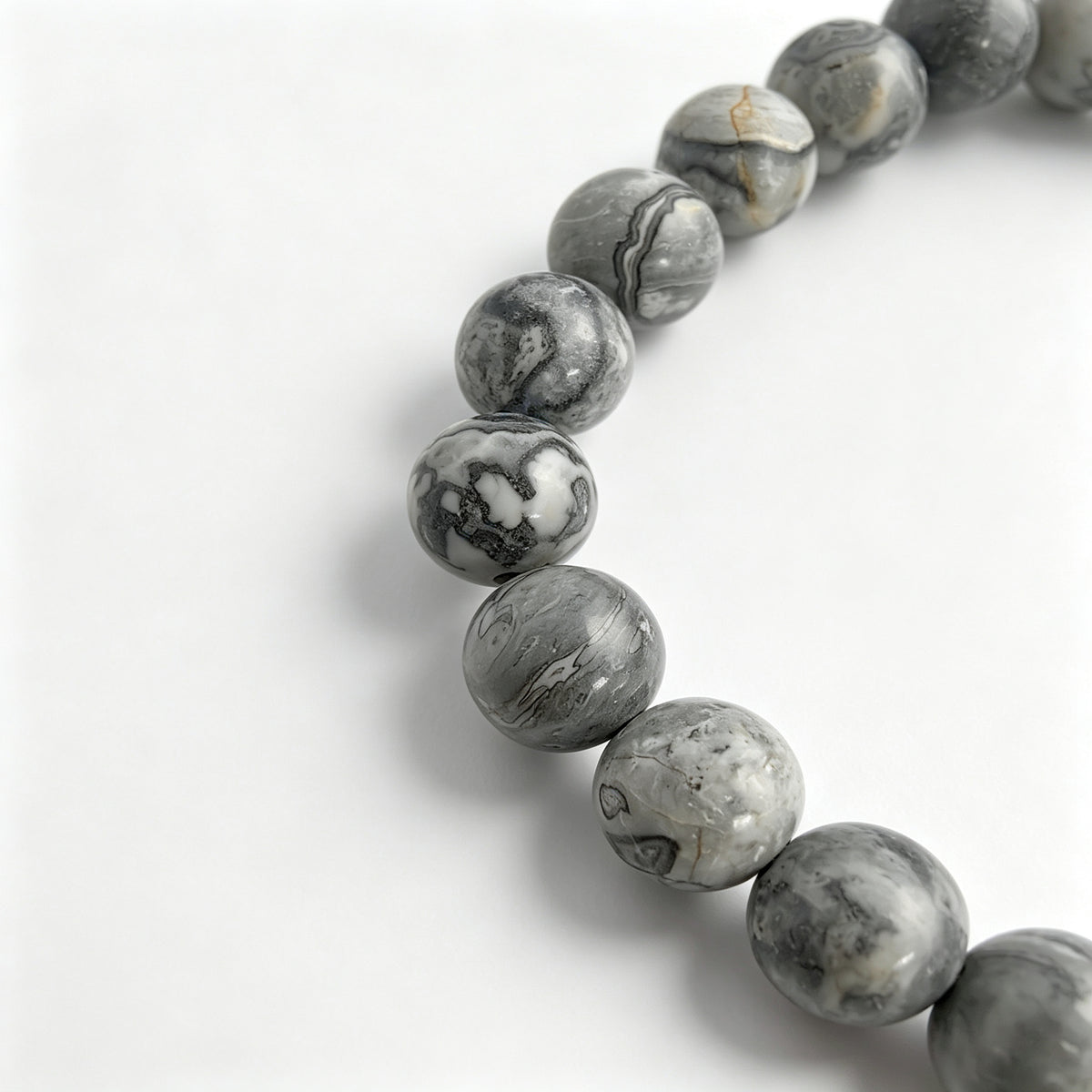 Map Jasper & Hematite Stretch Bracelet (8mm)