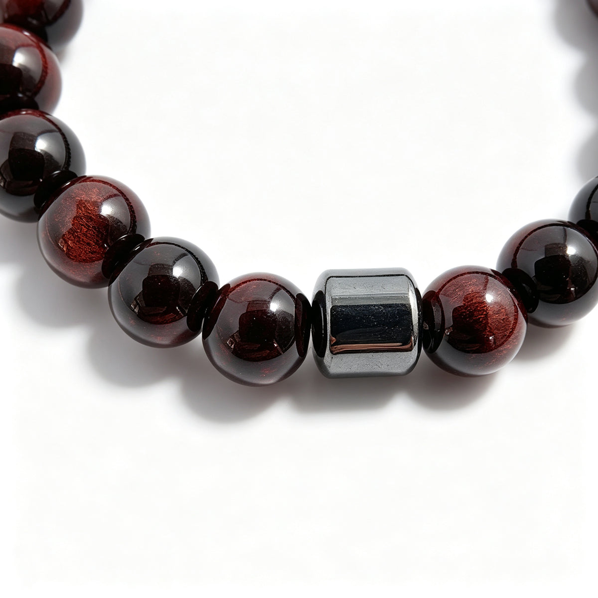 Red Tiger Eye & Hematite Stretch Bracelet (8mm)