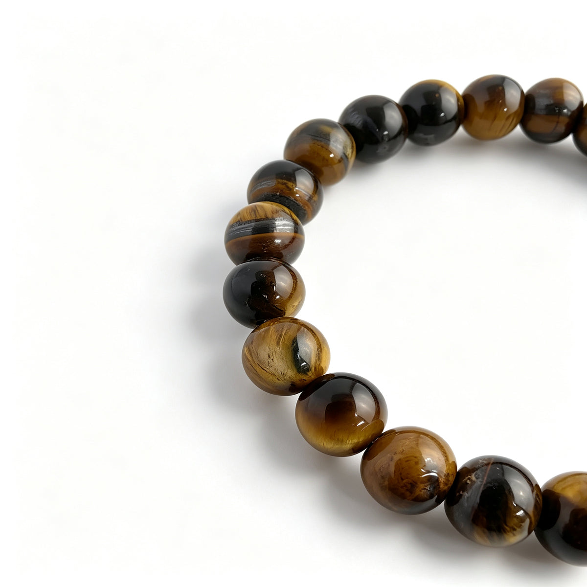 Red Tiger Eye Pattern & Hematite Stretch Bracelet (8mm)