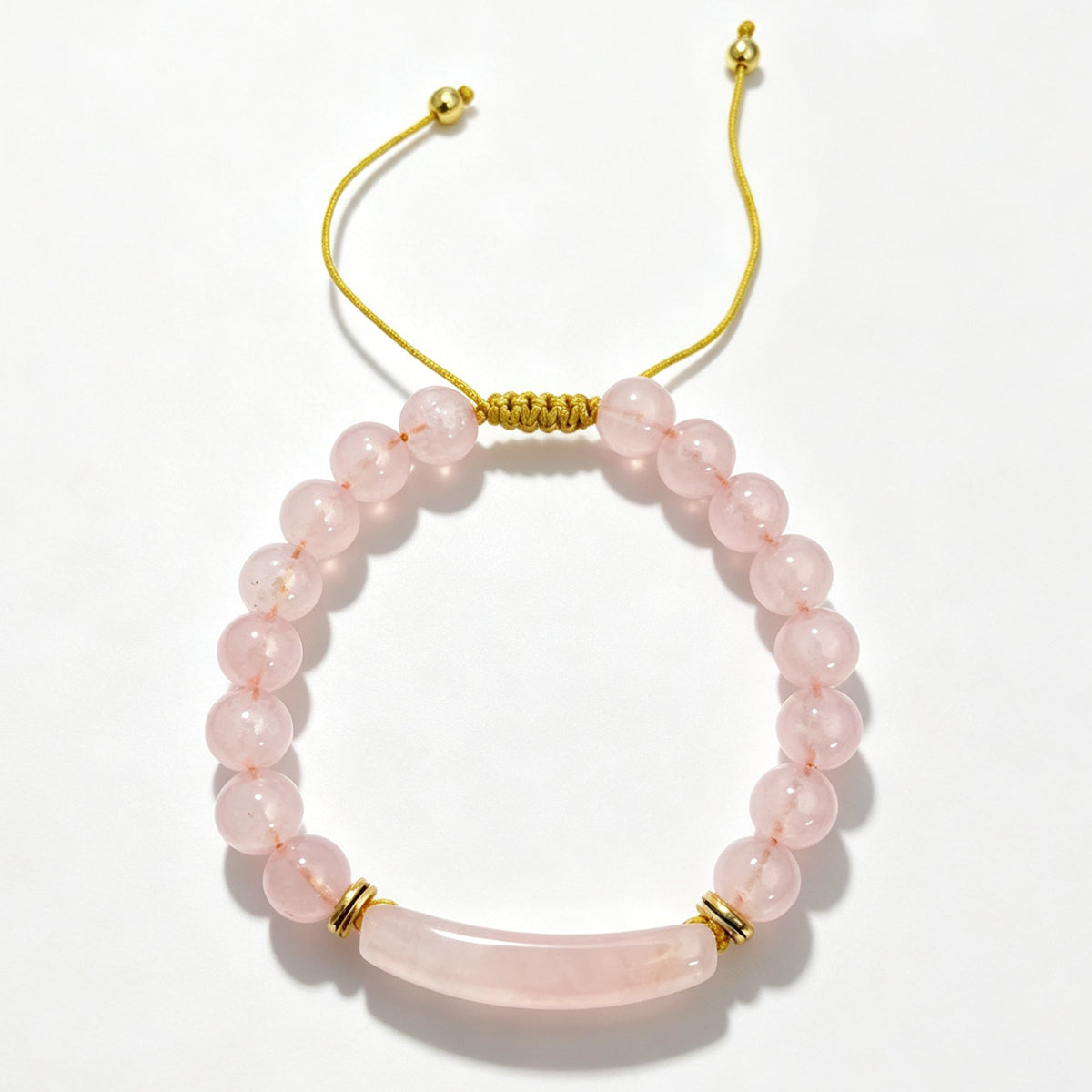 Pink Crystal Bar Adjustable Bracelet (8mm)