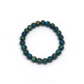 Peacock Green Stone Stretch Bracelet (8mm)