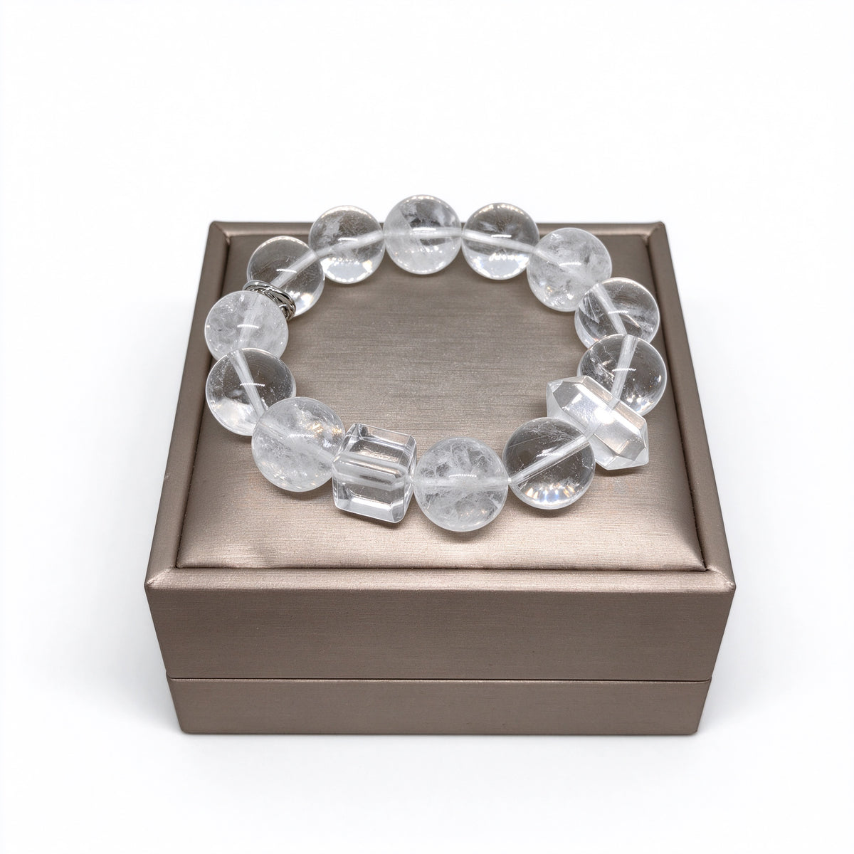 White Azeztulite Clear Quartz Bracelet in Box