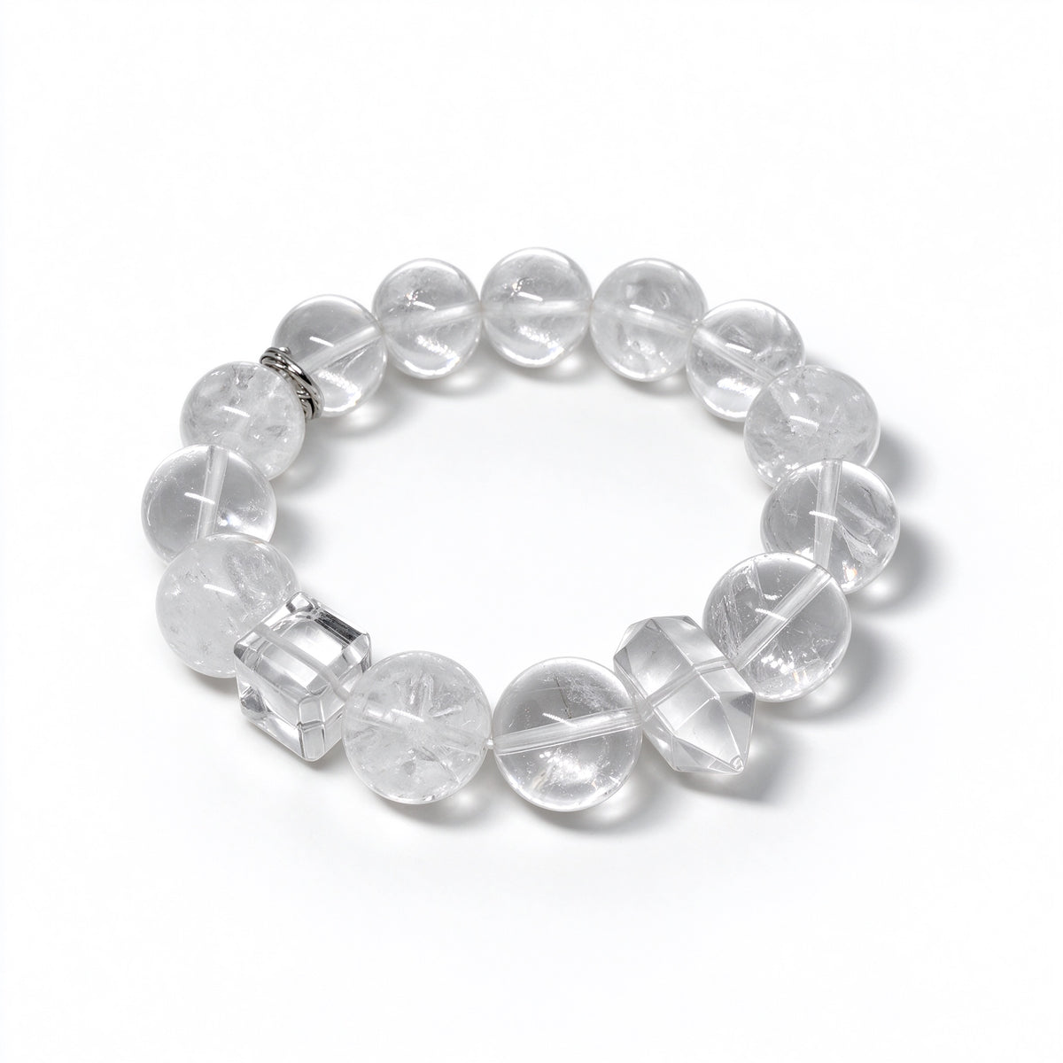 White Azeztulite Clear Quartz Bracelet on Display Box