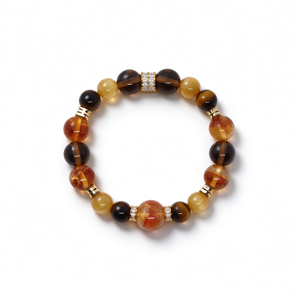 Natural Citrine and Tiger's Eye Bracelet in Gift Box