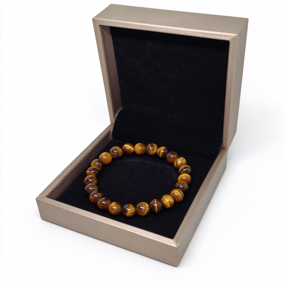 Natural Yellow Tiger's Eye Bracelet Angle View