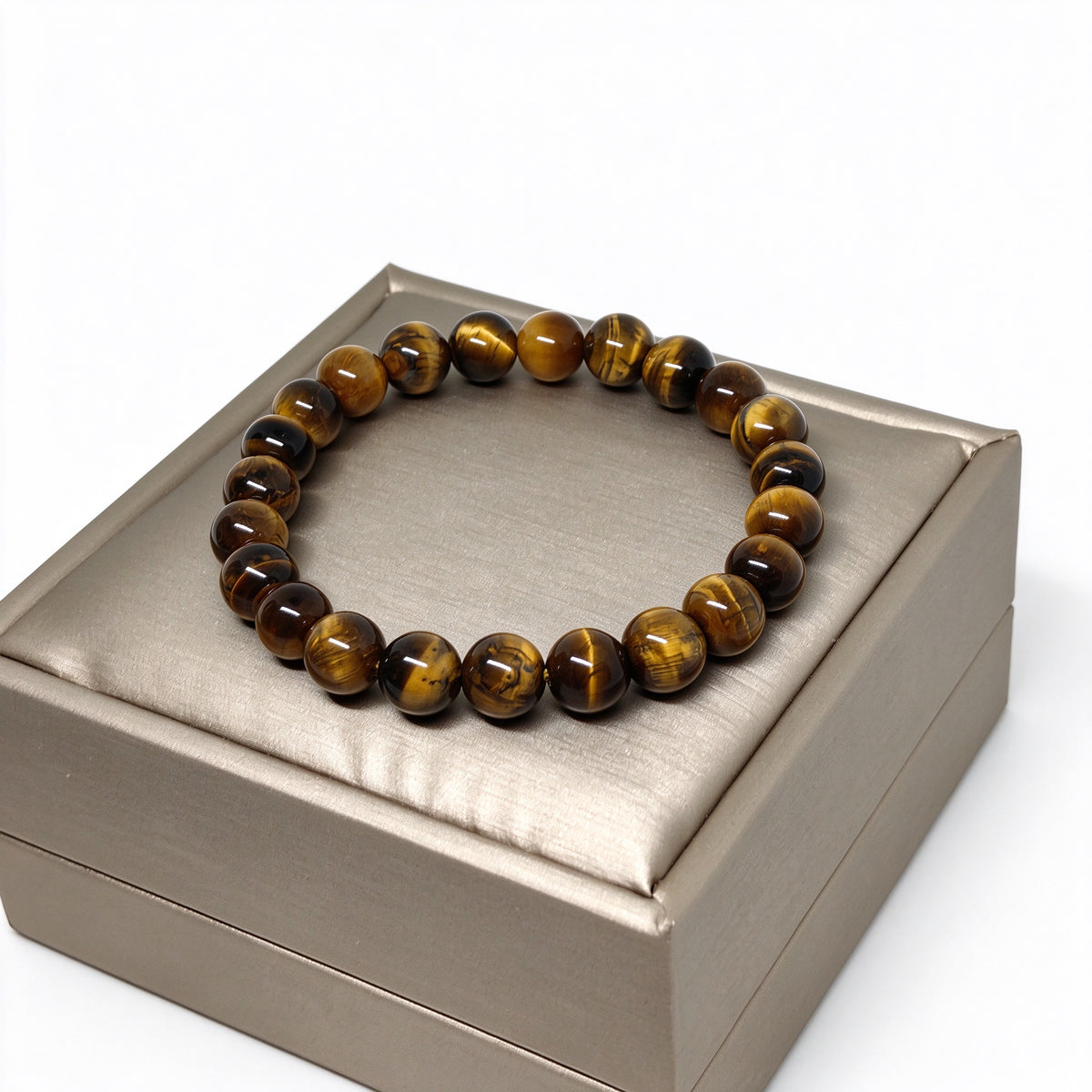 Natural Yellow Tiger's Eye Bracelet Flat Lay