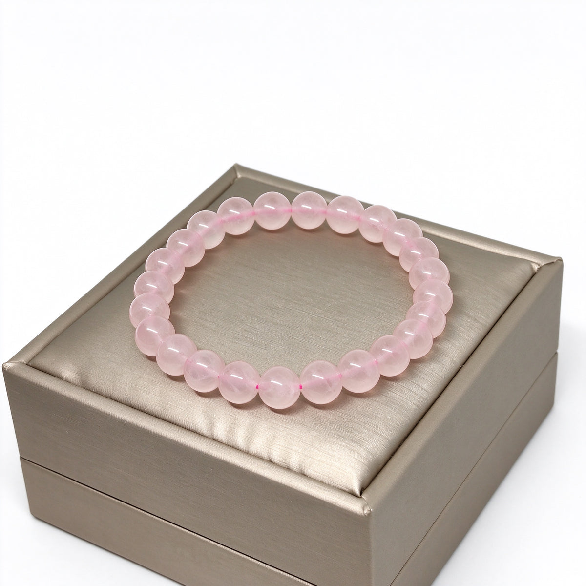 Madagascar Rose Quartz Bracelet Angle View