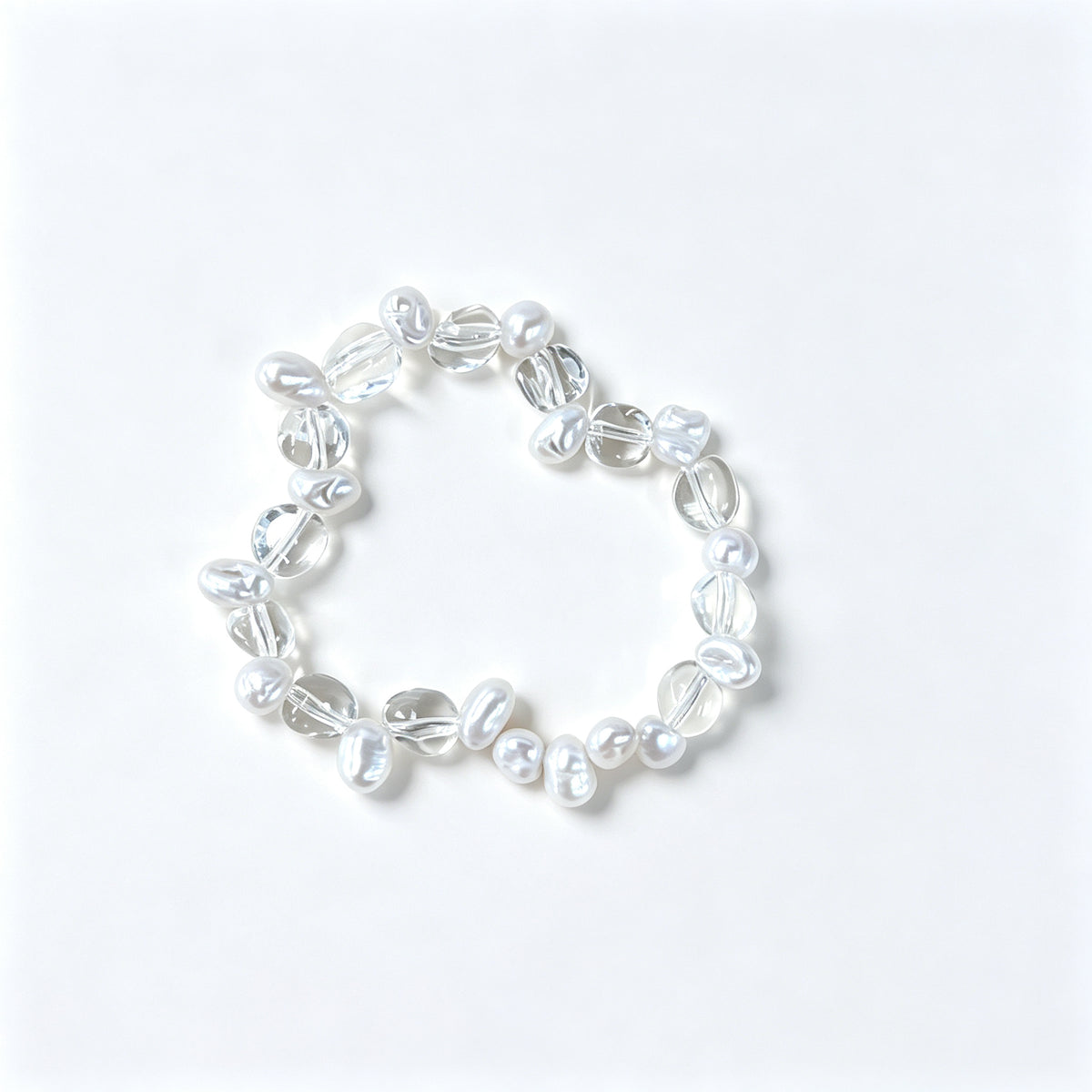 "Ice Wave" Baroque Pearl & Cut Crystal Bracelet
