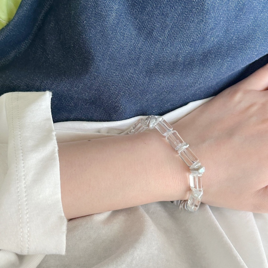 Baroque Pearl & Cut Crystal Stretch Bracelet