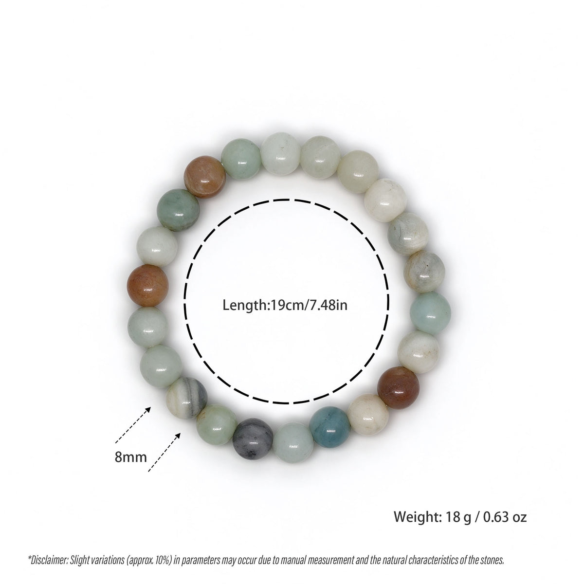 Amazonite Mixed Stone Stretch Bracelet (8mm)
