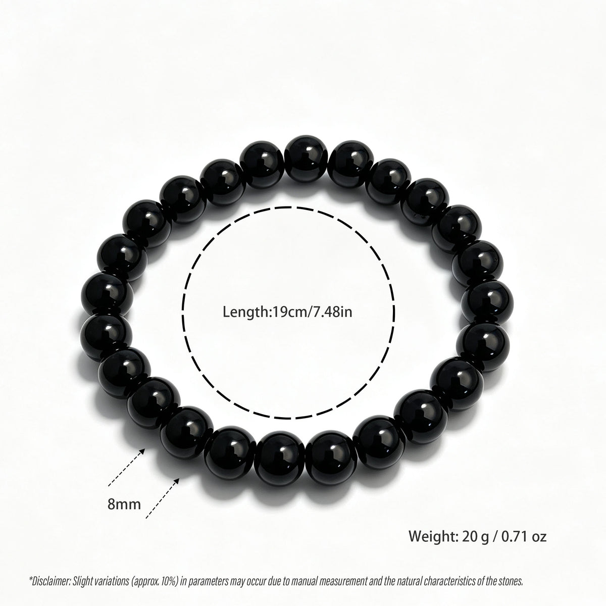 Black Crystal Stretch Bracelet (8mm)