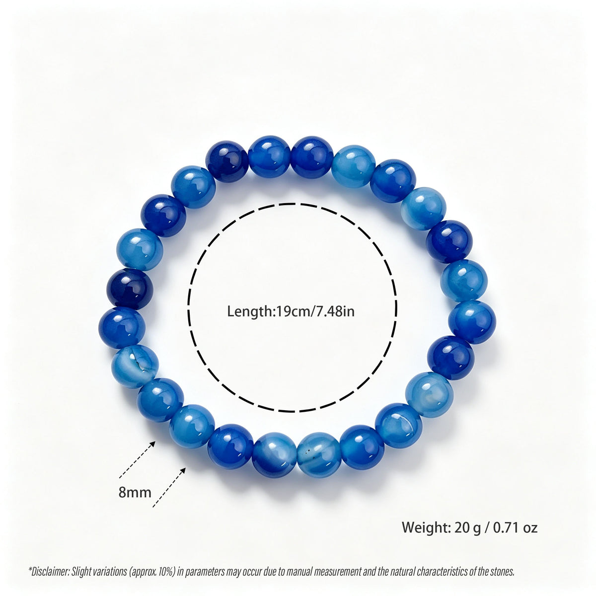 Blue Crystal Stretch Bracelet (8mm)