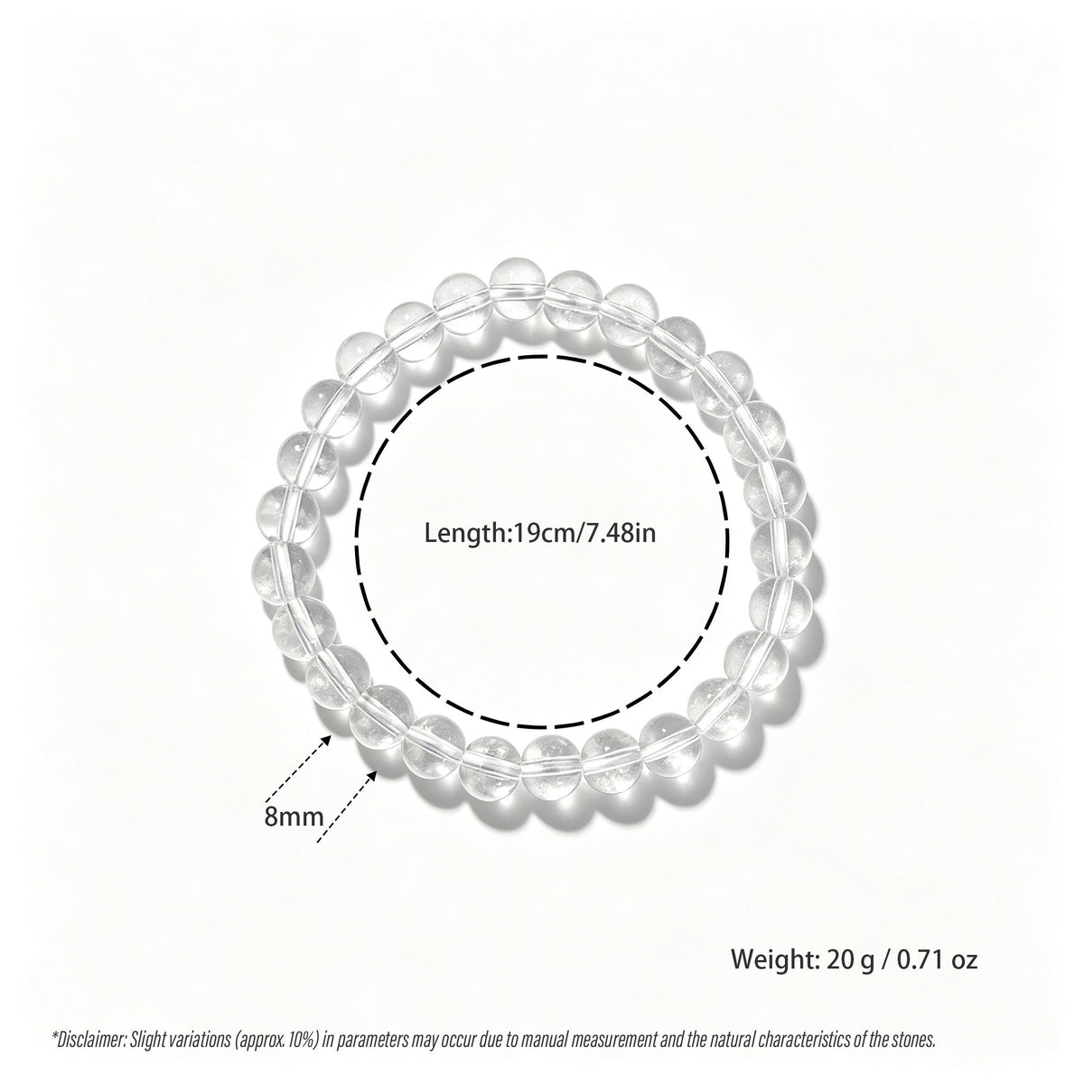 Clear Quartz Stretch Bracelet (8mm)