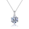 1.0ct round moissanite solitaire pendant necklace with teardrop bail in 925 sterling silver front view