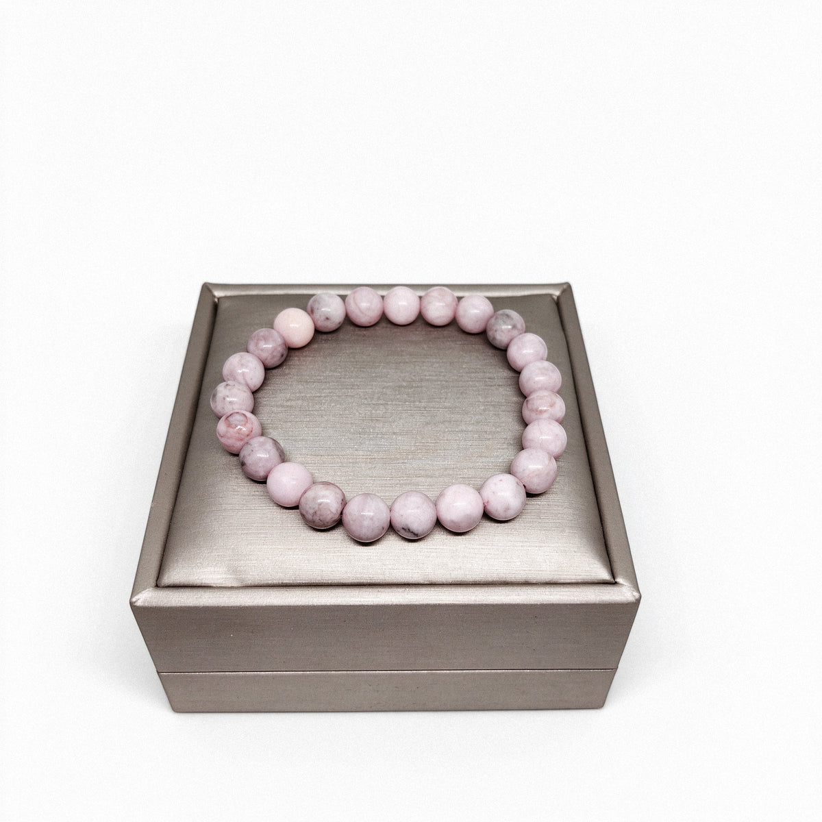 Pink Zebra Stone Stretch Bracelet (8mm)