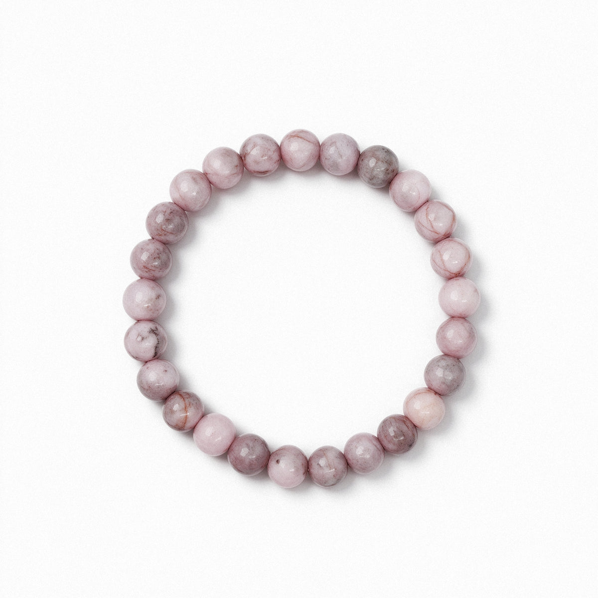 Pink Zebra Stone Stretch Bracelet (8mm)